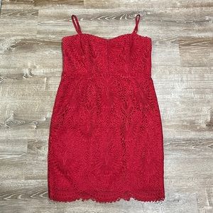 City Chic only worn once dark pink lace dress.